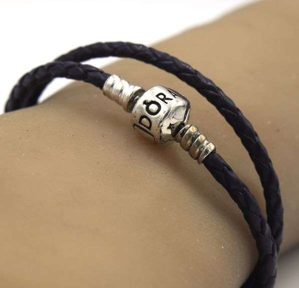 Pandora braided double wrap leather bracelet