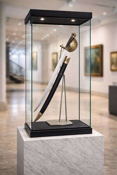 Pirate Cutlass Sword with Brass Hand Guard and Scabbard