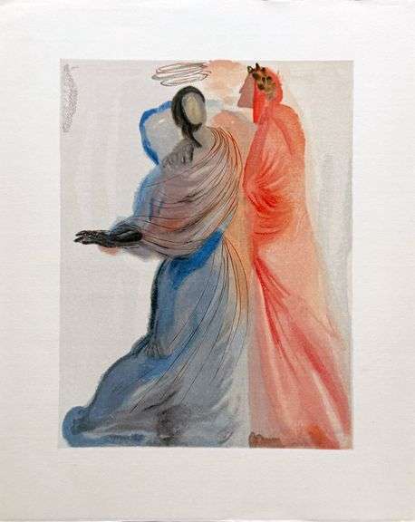 Collectible Original Color Engraving by Salvador Dali from The Divine Comedy