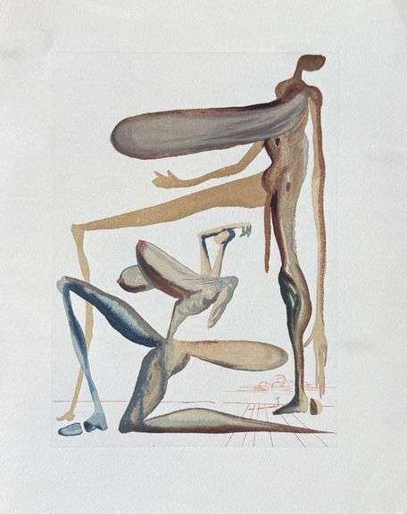 Highly Collectible Salvador Dali Original Color Engraving from The Divine Comedy