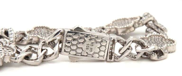 925 Sterling silver cubic zirconia 5 clover bracelet