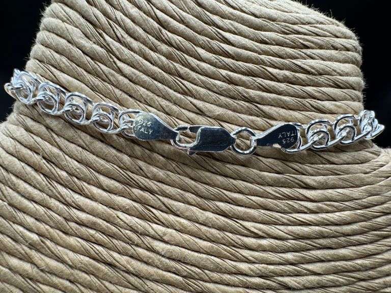 Sterling Silver Italian Love Heart Chain 5.5mm Solid 925 Italy Infinity Promise Bracelet Anklet 8"