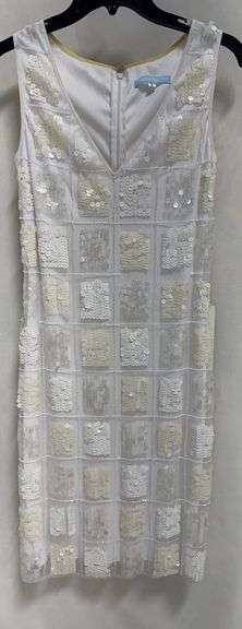 Stylish Off-white dress, Hand Detailed with Beads