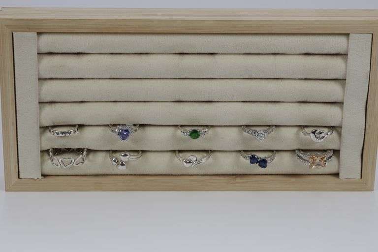 Sterling Silver Curated Ring Assortment Various Sizes & Styles (10 Ring Lot)