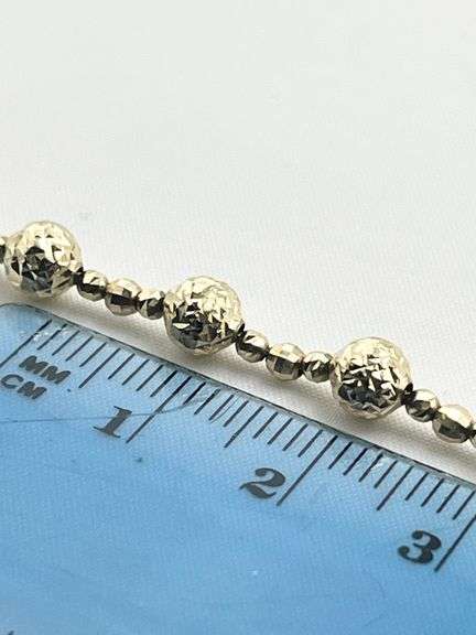 14KT Yellow Gold Diamon-Cut Beaded Chain Necklace