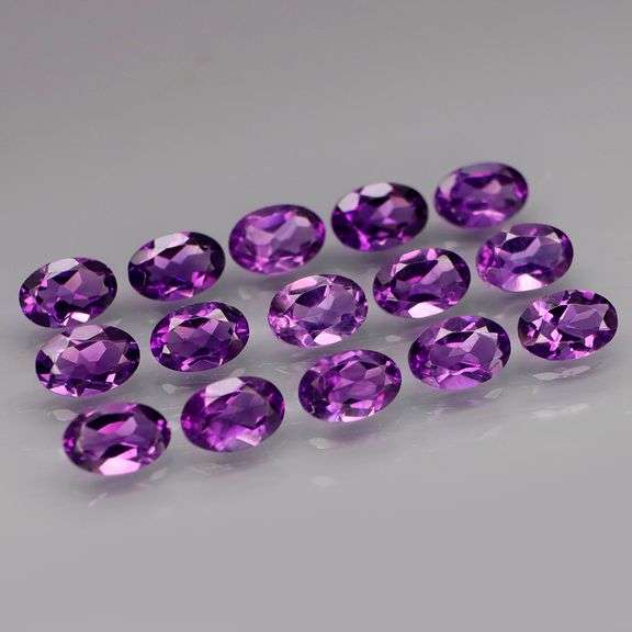 Top royal purple! 5.92ct 6x4mm real Bolivian Amethyst set!