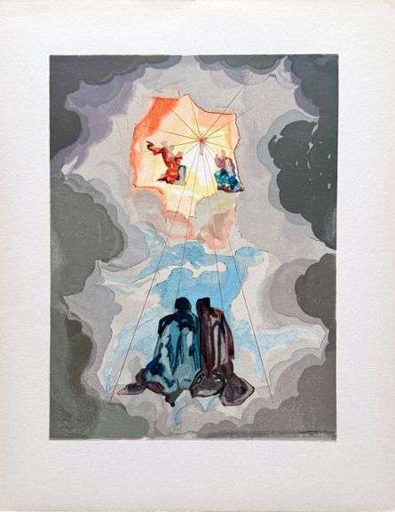 Collectible Original Color Engraving by Salvador Dali from The Divine Comedy