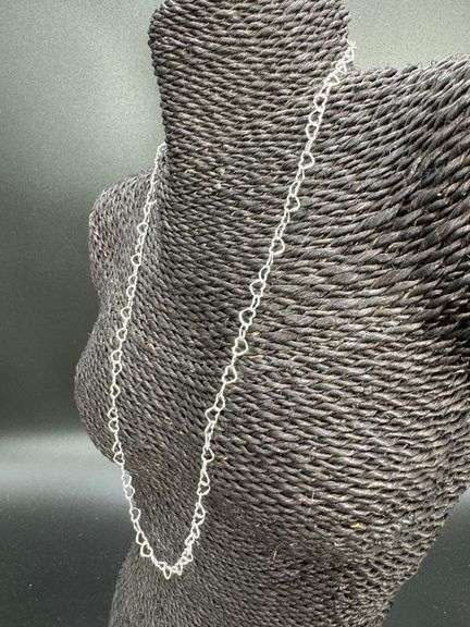 Sterling Silver Italian Love Heart Chain 5.3mm Solid 925 Italy Infinity Promise Necklace 24"