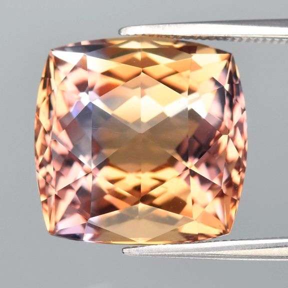 Premium grade VVS 10.24ct rose cushion peach Ametrine!