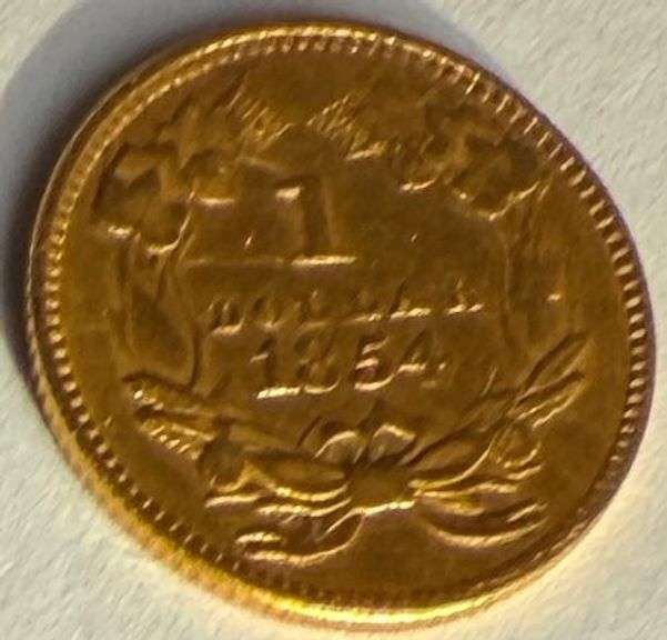 1854 Type 2 Indian Princess US Gold