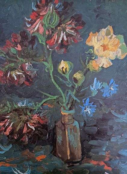 Vincent Van Gogh, Vase with Myosotis and Peonis