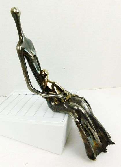 Large Ruth Bloch Sterling Silver Sculpture, Mother & Child
