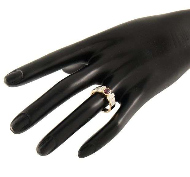 0.50ct Oval Ruby and 0.25ctw Diamonds Statement Ring in 14K