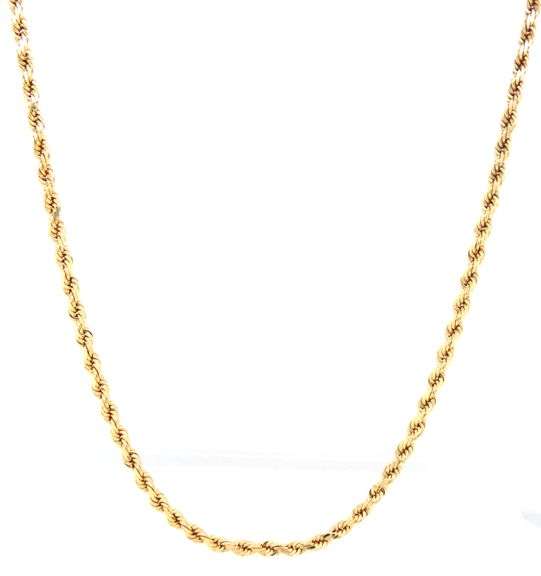 Heavy, Durable 14K YG Diamond Cut Rope Necklace