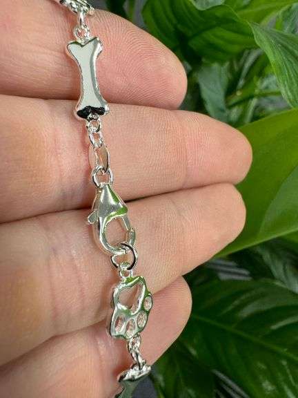 .925 Sterling SIlver I Love My Dog Bracelet in 7.5 Inches