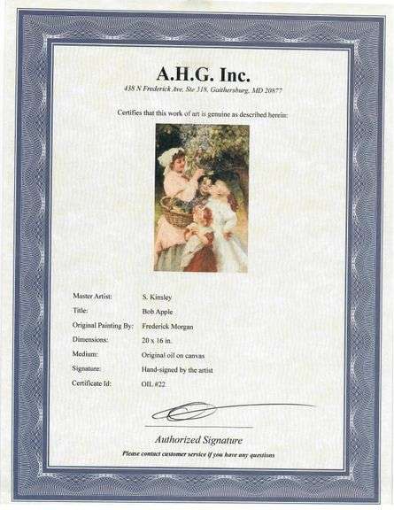 Highly Collectible After Frederick Morgan One of a kind oil on Canvas signed by the artist, A Sculpt