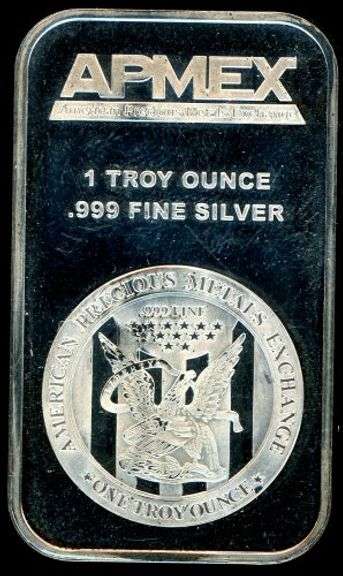 1 Troy Ounce .999 Fine Silver Bar from APMEX