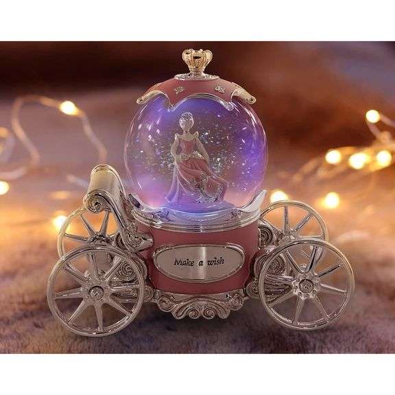 Cinderella LED Snow Globe Music Box
