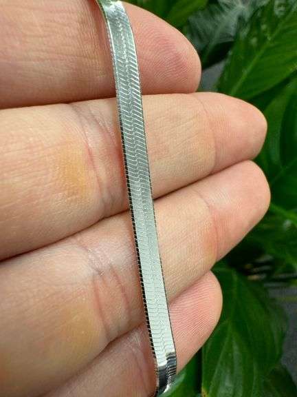 Sterling Silver Flexible Herringbone Bracelet 4.5mm Solid 925 Italian Chain 7"