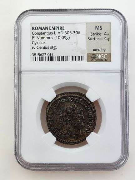 305-306AD Roman Empire - Constantius I, NGC Mint State 4/5
