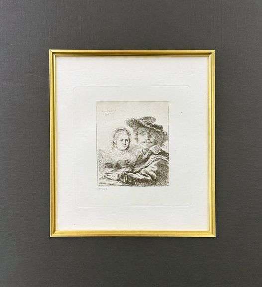 Extremely Rare and Collectible Antique Etching After Rembrandt, c. 1880