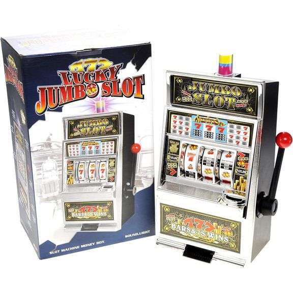 Jumbo Slot Machine Coin Bank with Lights