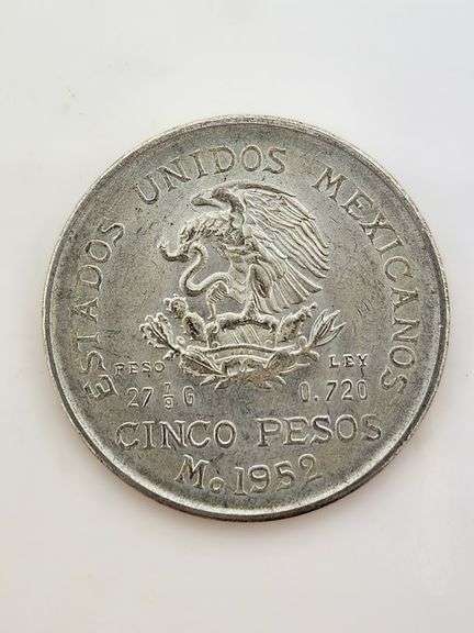 1952 Mexico Silver Cinco Pesos