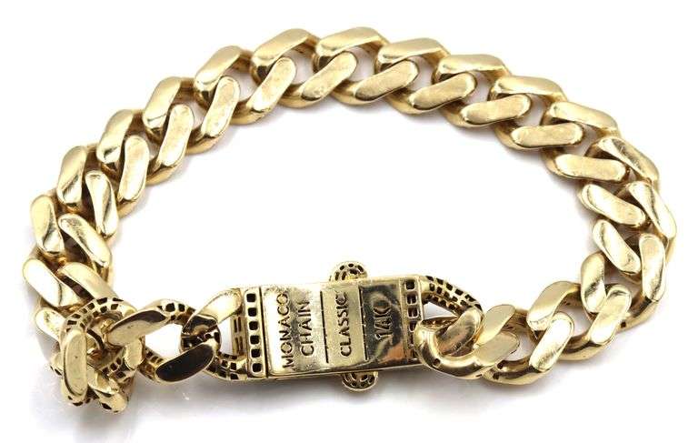 14kt Yellow gold Solid curb bracelet