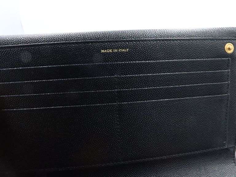 YSL Grain De Poudre Monogram uptown wallet