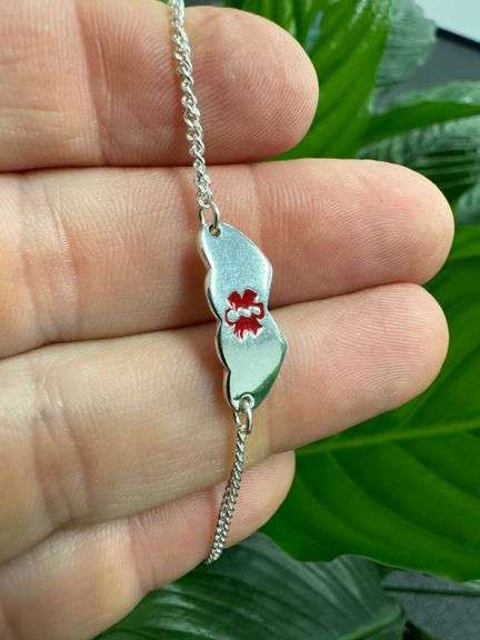 925 Sterling Silver Kids Medical Alert Bracelet 6"