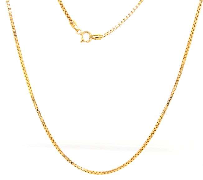 Practical 18K YG Italian Made Box Link Necklace