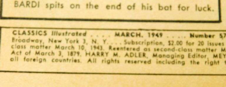 1949 Classic Illustrated Song of Hiawatha Comic Book