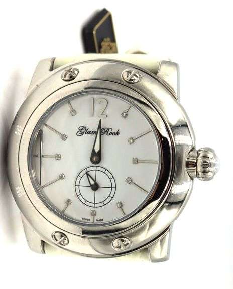Glam Rock white dial with diamond ladies watch
