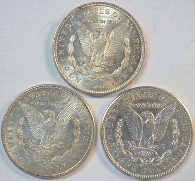 Upper end 1921 P-D-S last year Morgan Silver Dollars
