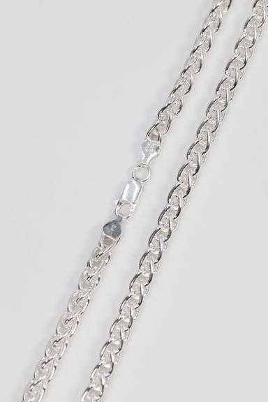 Sterling Silver Men's Heavy Wheat Chain 6mm Solid 925 Italy Foxtail Spiga 24"