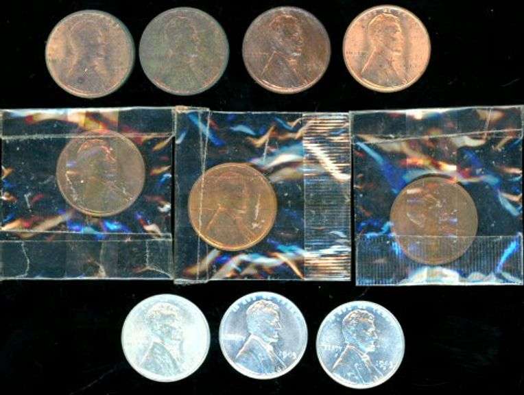 10 Assorted Uncirculated Lincoln Wheat Cents: 1934 to 1943-D