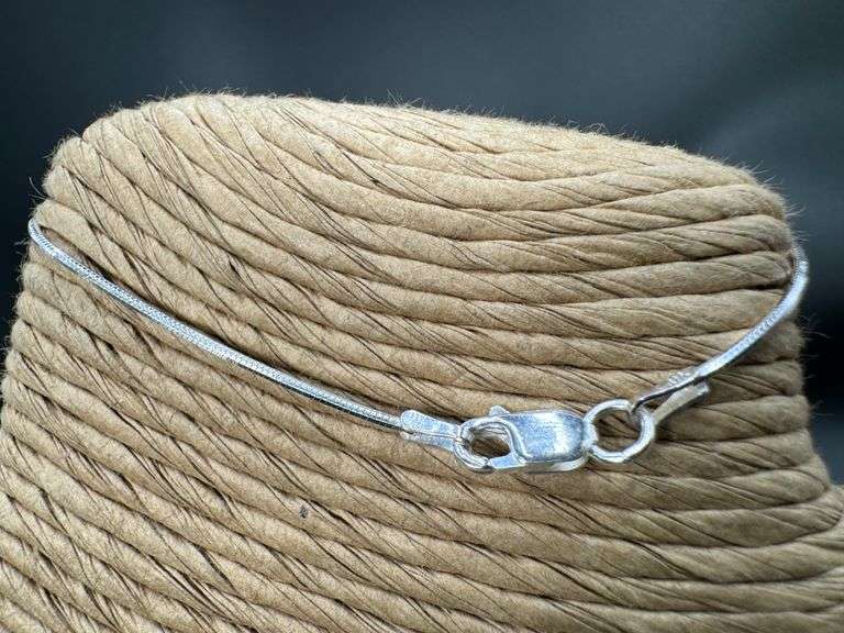 .925 Italian Sterling Silver 1mm Square Snake Chain Bracelet in 7 Inches