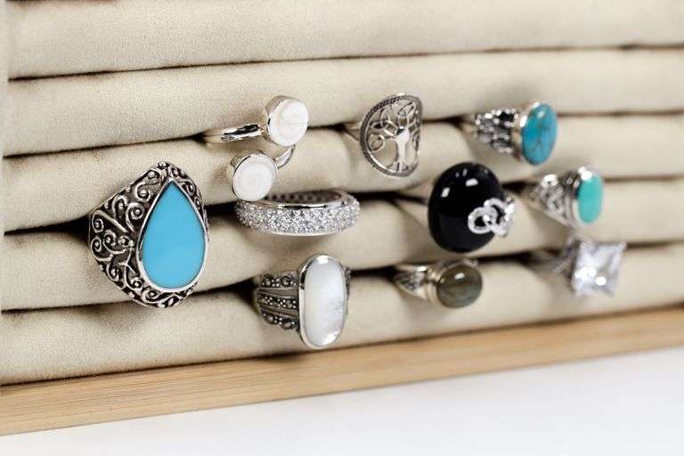 Sterling Silver Curated Ring Assortment Various Sizes & Styles (10 Ring Lot)