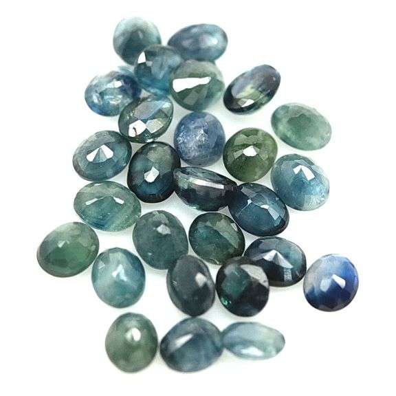 Heavy 10.82ct gray blue Sapphire set from Madagascar! Heated only!