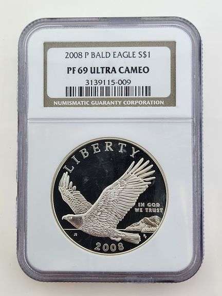 2008-P Bald Eagle Silver Dollar, NGC PF69