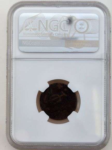 1735 VOC N.E. Indies Duit Holland, NGC VF30BN MINT ERROR 30% Off Center