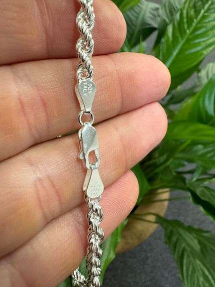 Sterling Silver Hollow Spiral Rope Chain 4mm Pure 925 Italy New Men's Wide Bracelet 8"