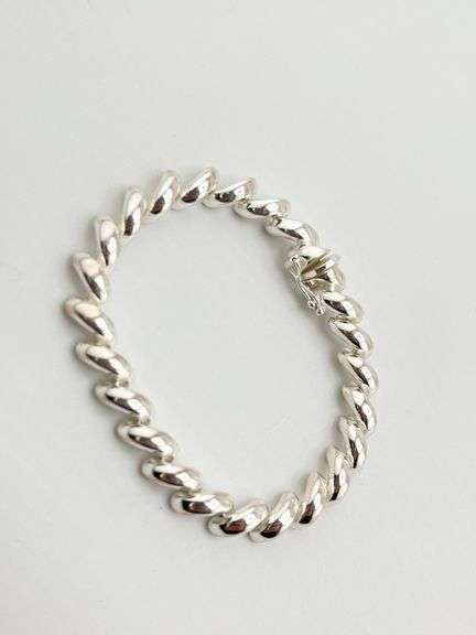 Italian 925 Sterling Silver Solid San Marco Bracelet