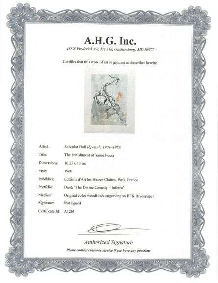 Collectible Original Color Engraving by Salvador Dali from The Divine Comedy