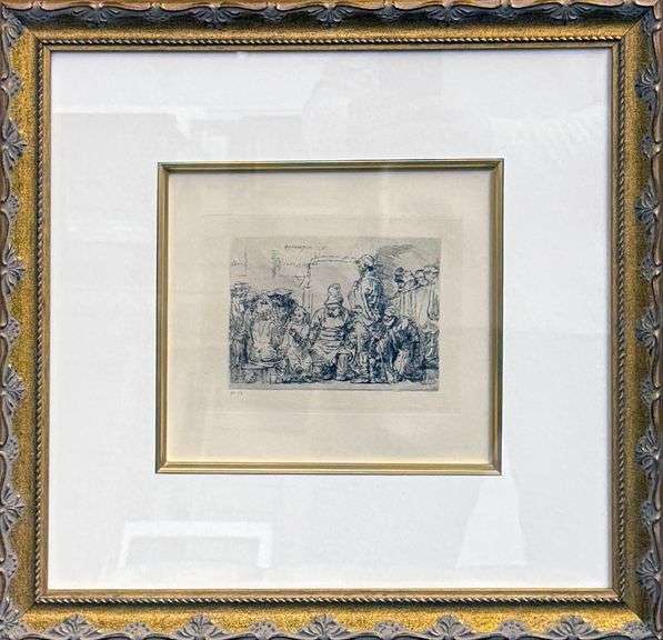 Extremely Rare and Collectible Antique Etching After Rembrandt, c. 1880