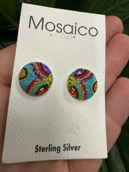 Original Handmade Mosaico Dream Catcher Earrings & Pendant 925 Sterling Silver Mexico Artistic Jewel