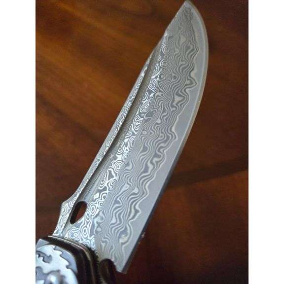 Damascus Steel Folding Pocket Knife