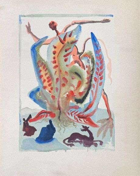 Rare Salvador Dali Original Engraving from The Divine Comedy, Purgatory