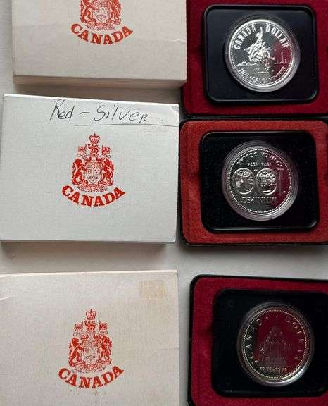 1974-6 Canada Specimen Silver Dollars