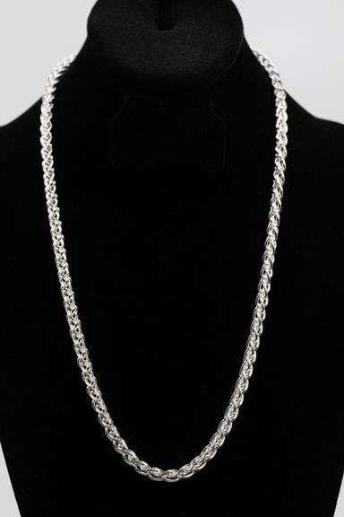 Sterling Silver Men's Heavy Wheat Chain 6mm Solid 925 Italy Foxtail Spiga 24"